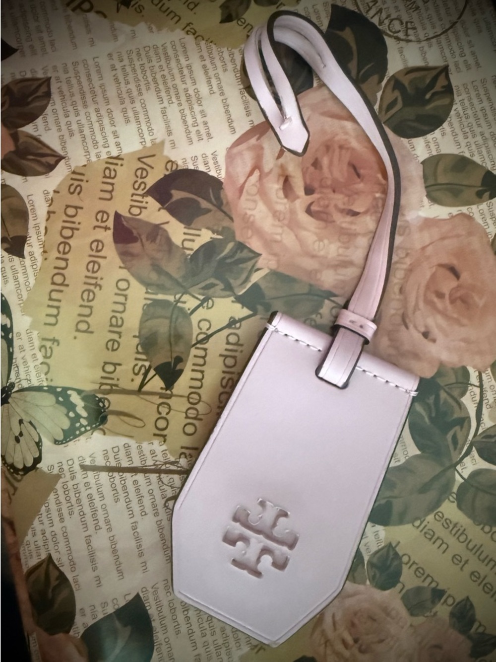 Tory Burch GUC Leather Luggage Tag